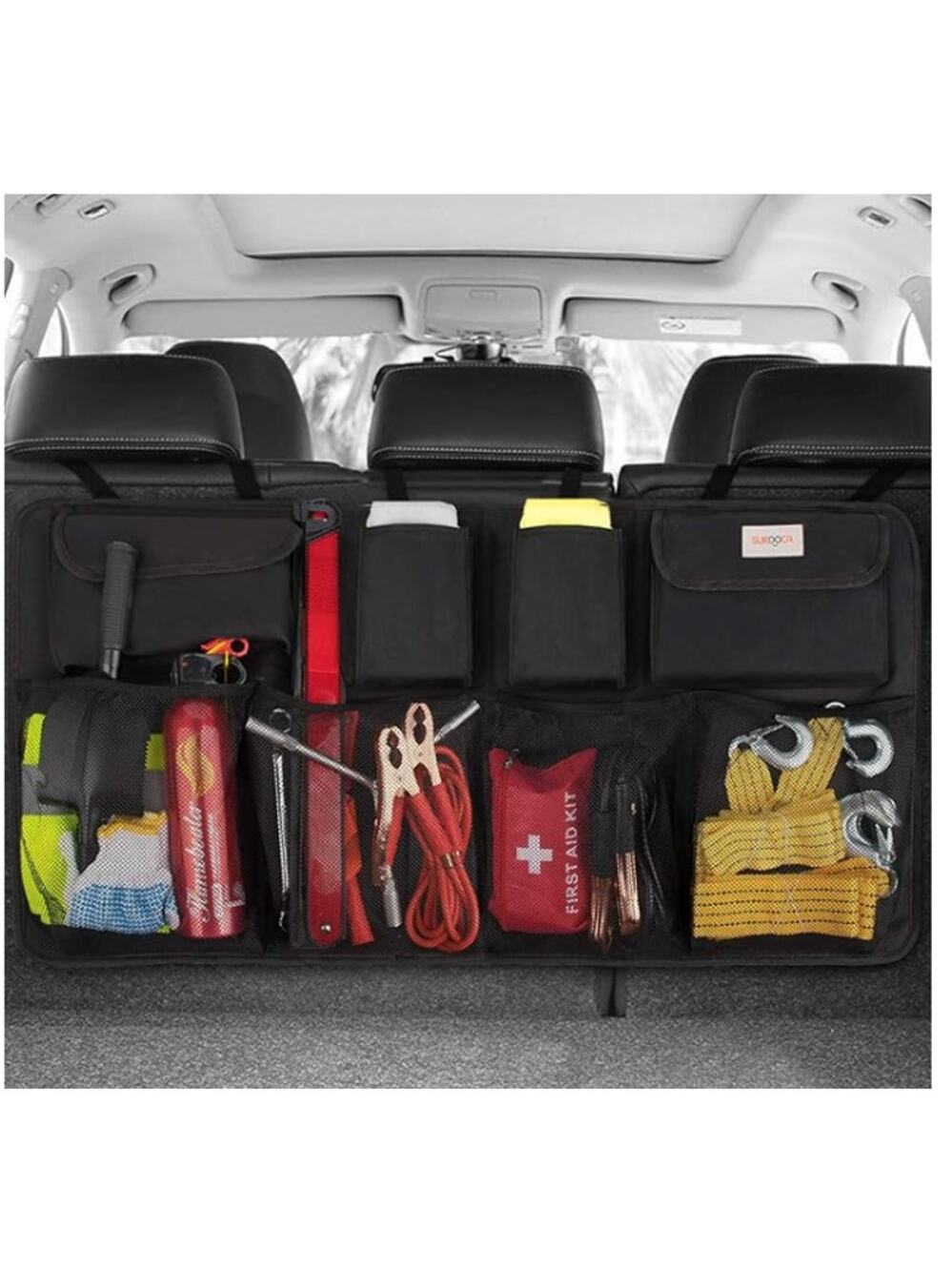 Oversized Trunk Organizer, 4 Non-slip Strips, 8 Large Pockets, 43.3x18.9 in